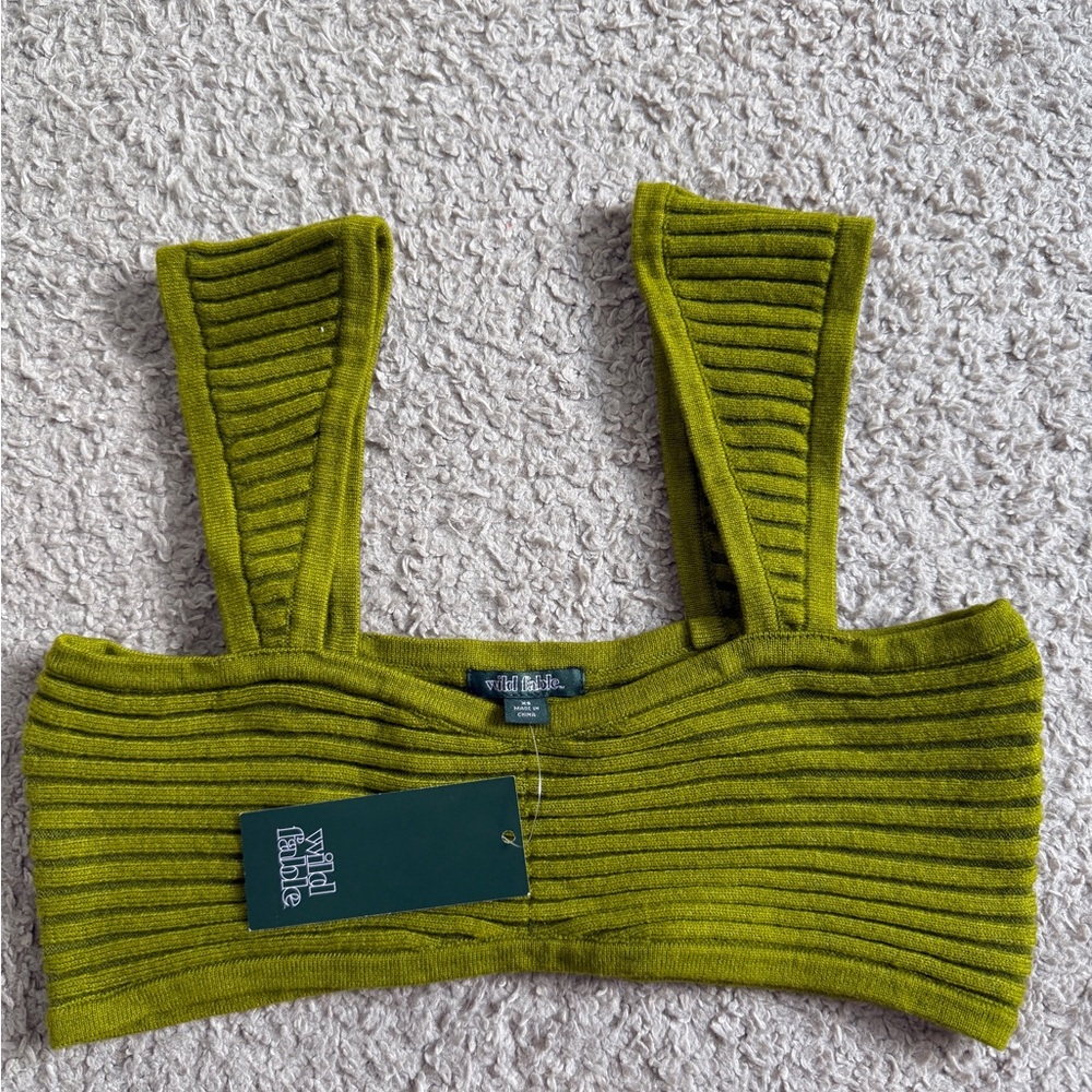 Wild Fable Ribbed Green Crop Top